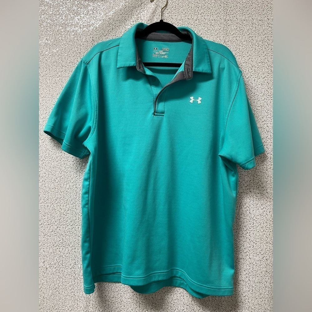 Under Armour loose aqua blue polo | size XL